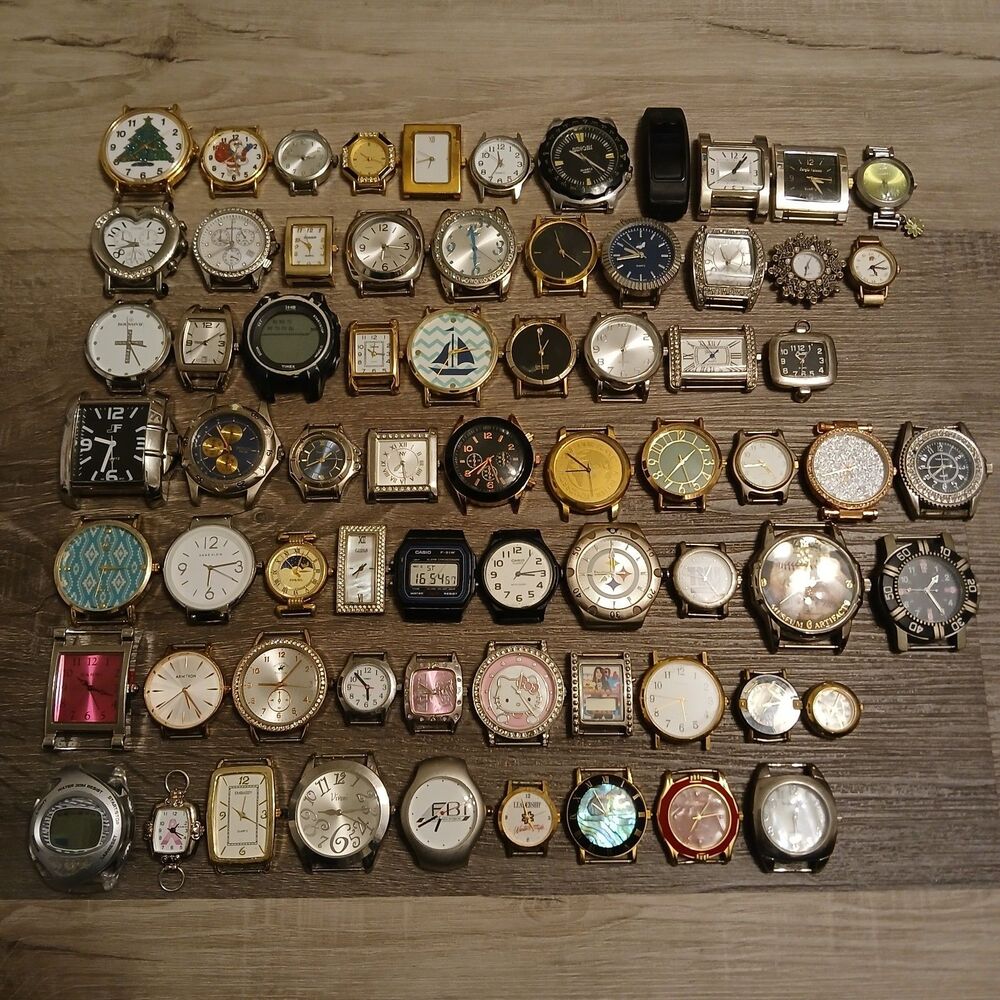 Bulk Lot 65+ Watch Heads Parts/Repair/Craft Casio Timex Armitron Embassy Sanrio